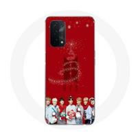 Coque pour Oppo A74 BTS Bangtan Garçons Fond Rouge Cadeau de Noël 2023