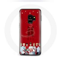Coque pour Samsung Galaxy S9 Plus BTS Bangtan Garçons Fond Rouge Cadeau de Noël 2023