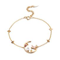 S925 Sterling Silver Geometric Natural Topaz Set Summer Versatile Color Crystal Cross Star Bracelet for Women 20CM