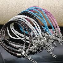 25 Pieces Mixed Color DIY Knit Leather Cords Ropes For Charms Bracelets Jewelry Making