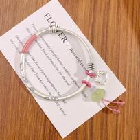 New Gift Recommendation: Zuyin 999 Rabbit Antique Frosted Woven Roll Tail Silver Bracelet with Powder Crystal Adjustable Bracelet Adjustable size