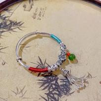 Zuyin 999 Beaded Tassel Knitted Bracelet, Female Little Red Book, Ethnic Style, Push Pull Zuyin Bracelet, Young Accessories Adjustable size