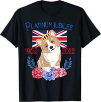 Queen'S Platinum Jubilee 2022 British Monarch Queen Corgi Unisex T-Shirt S beige