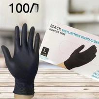 100 vnt. juodos nitrilo pirštinės sutirštintos patvarios buitinės valymo pirštinės indų plovimo pirštinės, skirtos sodo plaukų dažymui tatuiruotėms S juoda