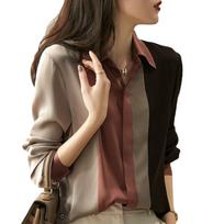 Women Satin Button Blouse Autumn Vintage Long Sleeve Polo Collar Women Shirt Elegant Oversized Loose Tops Clothing XXXL ruda