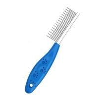 Stainless Steel Dog Comb Pet Hair Removal Shedding Pin Combs For Cat Dog Cleaning Grooming Tool 19.5*3cm 19.5x3cm mėlyna