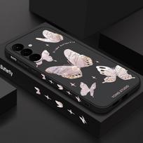 Atsparus smūgiams TPU telefono dėklas, skirtas Samsung S23 Ultra S22 Plus A54 A53 A52 A34 A32 A14 plonas drugelis minkštas dangtelis Samsung S25 pilka spalva