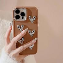 Prabangus padengimas raukšlėta širdelė telefono dėklas iPhone 15 14 13 12 11 Pro Max X XS XR 8 7 Plus SE 2022 buferinis silikoninis dangtelis For iPhone14 Pro gray