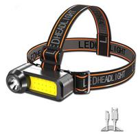 Itin ryškus COB LED priekinis žibintas ilgo nuotolio USB įkraunamas priekinis žibintas, naudokite 18650 bateriją, vandeniui atsparią priekinę lempą, nešiojamą priekinį žibintą juoda