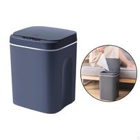 Maža vonios šiukšliadėžė su dangčiu, plastikinė stačiakampė virtuvės šiukšliadėžė Gray 14L_Gray 1