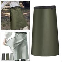 Backpacking Apron Half Poncho Camping Floor Mat Foldable Rain Cover Windblock Wrap Waterproof tamsiai žalia spalva