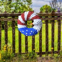 Artificial Wreath American Eagle Patriot 7 Month 4TH Front Door 28cm for Housewarming