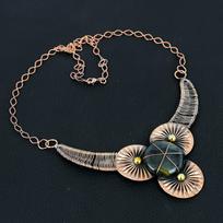 Ravishing Blue Tiger Eye Gemstone Handmade Pure Copper Wire Wrap Jewelry Necklace For Women 18 I nches mėlyna