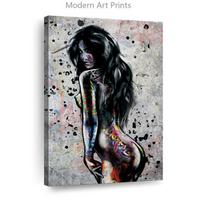 Graffiti Sexy Nude Female Portrait Body Wall Art Canvas Painting Poster Print Home Decor Decoration for Living Room Frameless 21x30cm No Framed
