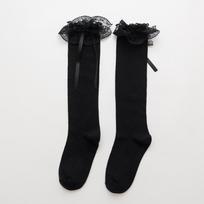 Cute Lolita Socks Girl Solid Color Bow Cute Cosplay High Quality Spring and Autumn Soft Socks One Size juoda