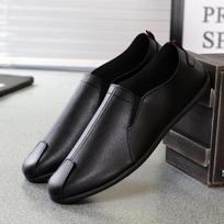 Men's Single Casual Shoes Slip-on Spring Tide Low Help Lazy Shoes Flat Single Shoe Driving Men's Shoes 40 juoda