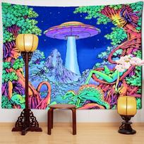 Abstrakti povandeninė medūza Sieninė gobeleno puošmena Raganavimas Psichodelinis Fantazija Botaninis Ateivių Meno Kambario Dekoras 95x70cm