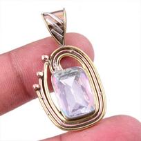 Natural Mystic Topaz 925 Solid Sterling Silver TwoTone Gift Pendant 1.50  R8G27