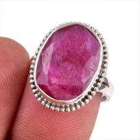 Red Ruby(Simulated) Gemstone Handmade 925 Sterling Silver Gift Ring S.6.5 C8Z31