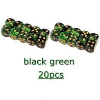 20pcs 16mm Cube Pearlized Six Sided Dice Sets Large Hole Count Two-Color Acrylic TRPG RPG DND Dice Sets Role Playing Board Games J pink