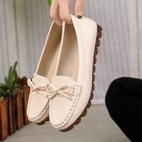 Peas Shoes Women's All-match Soft-soled Pregnant Women's Flat Shoes Casual Shoes White Nurse Shoes 35 juoda