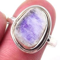 Natural Rainbow Moon Stone Gemstone Handmade 925 Sterling Silver Ring S.9 L8D90 pink