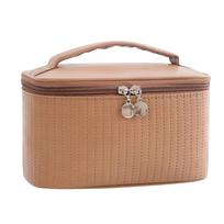 Makeup Bags for Women Travel Toiletry Cute Cases Bag Portable Solid Color Makeup Organizer Box Cosmetic Bag  Leather