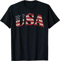 Usa Us Flag Patriotic Liepos 4-osios Amerikos nepriklausomybės unisex marškinėliai S