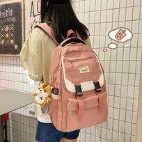 Women's Backpack School Bag, Campus High School Junior High School Student Versatile Trendy Backpack, Large Capacity School Bag, Office Computer Bag Single package brown