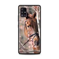 Telefono dėklas, skirtas Samsung Galaxy A51 A12 A72 A52 A21s A71 A32 A31 A32 A02s A11 A41 A22 A42 A02 Fundas žirgo arkliui Samsung A01 black
