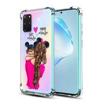 Silikoninis dėklas, skirtas Samsung Galaxy S21 S20 FE S10 S10E Lite S9 S8 Plus S20 Ultra Transparent Airbag Coque Baby Mom Girl Samsung S20 FE