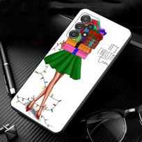 Telefono dėklas, skirtas Samsung Galaxy A52s A73 A72 A53 A33 A32 A13 A02s A21s A12 A31 A91 A51 A71 A41 A23 A11 Kalėdų eglutė mergaitei Samsung A91 green