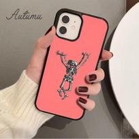 Spooky Skull Funny Dance Skeleton Phone Case for iPhone 11 12 13 14 Pro Max mini XR XS SE 2020 6S 7 8 Plus Samsung S21 S22 Cover iPhone 5 5s SE black