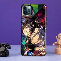 Anime solo išlyginamasis dėklas, skirtas iPhone XR X XS Max SE 2020 7 8 Plus telefono dangtelis, skirtas iPhone 11 14 12 13 Pro Max Mini iPhone 6 6s black