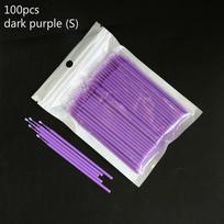 100 vnt vatos tamponų mikro tatuiruotės nuolatinio šepetėlio makiažo priemonės blakstienų priauginimui violetinė