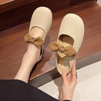 Women's Backless Ballet Flats Comfortable Soft Mary Jane Flats Closed Toe Slides Square Toe Slip On Sandals Casual Mules Shoes for Women Dress Shoes 35