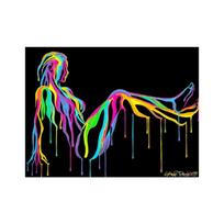 Abstract Sexy Girl Nude Canvas Painting Graffiti Pop Art Colorful Posters and Prints Wall Art for Living Room Home Decor Cuadros 20x30cm no frame žalia