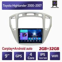 Android 2 Din Car Multimedia Player Toyota Highlander 2000-2007 Head Unit Stereo Carplay GPS Navigation BT WIFI 4+64GB 2+32GB