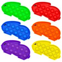 6pcs Easter Bunny Ten Frame Math Games Pop Toy, Quick Push Pop Learning Manipulative for Elementary Educational Toys for Kids blue