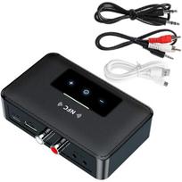 NFC belaidis Bluetooth 5.0 siųstuvo imtuvas 3,5 mm AUX HiFi muzikos stereo garso adapteris 10.5*6.5*2.5cm juoda