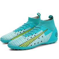 Football Shoes 31-48 Unisex Football Shoes Men's Short Nail Training Boots Boots Children Football Boots Youth Leather Football Boots 35 žalsvai mėlyna