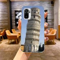 Pizos bokšto dėklas telefonui Xiaomi 12 11T 10 9 Redmi Note 11 10 10S Pro Redmi 9 9A 8 Skaidrus telefono dėklas Redmi 8 white