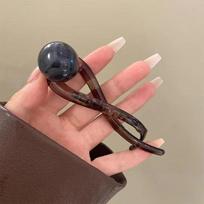 Retro Acrylic Ponytail Twist Clips Fashion Pearl Shark Clip Hairpins Barrettes Hairgrip Hair Accessories for Women Headwear one size jūros spalva