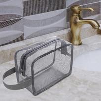 Mesh Toiletry Bag Bath Travel Camping Organizer Beauty Storage Pouch Shaving for S mėlyna