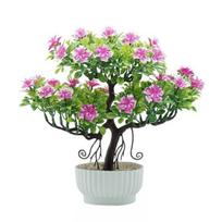 1vnt dirbtinių gėlių medžio vazoninis bonsai namų biuro sodo darbalaukio dekoras rožinė raudona spalva