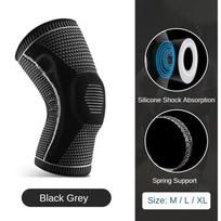 Knee Brace Patella Medial Support Strong Meniscus Silicone Compression Protection Sport Knee Pads Running Basketball M black