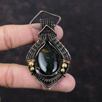 Nellite Pendant Copper Wire Wrapped Jewelry Handmade Pendant Copper Pendant Nellite Gemstone Jewelry Wire Wrap Pendant Gift For Anniversary gray