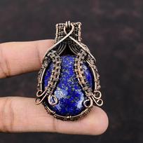 Lapis Lazuli Pakabukas Vario Viela Aptintas Pakabukas Rankų Darbo Brangakmenio Pakabukas Variniai Papuošalai Viela Aptinti Papuošalai Dovana Lapis Lazuli Papuošalai gray