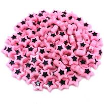 for Bracelet Earrings Making Heart Pentagram Beads DIY Jewelry Accessories Acrylic Creative 30Pcs Colorblocking Star Charms Star rožinė