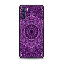 Mandala flower totem Case For Oppo Find X6 Pro X5 A54 A53 A52 A9 2020 A15 A95 A17 A16 A76 A74 A57 Reno7 Reno6 Pro Plus 5G Cover Oppo A74 purple